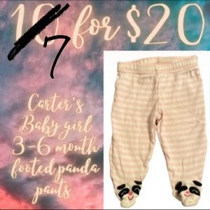 💘7 for $20 or 3/$10💘 Carter’s baby girl panda footed pants